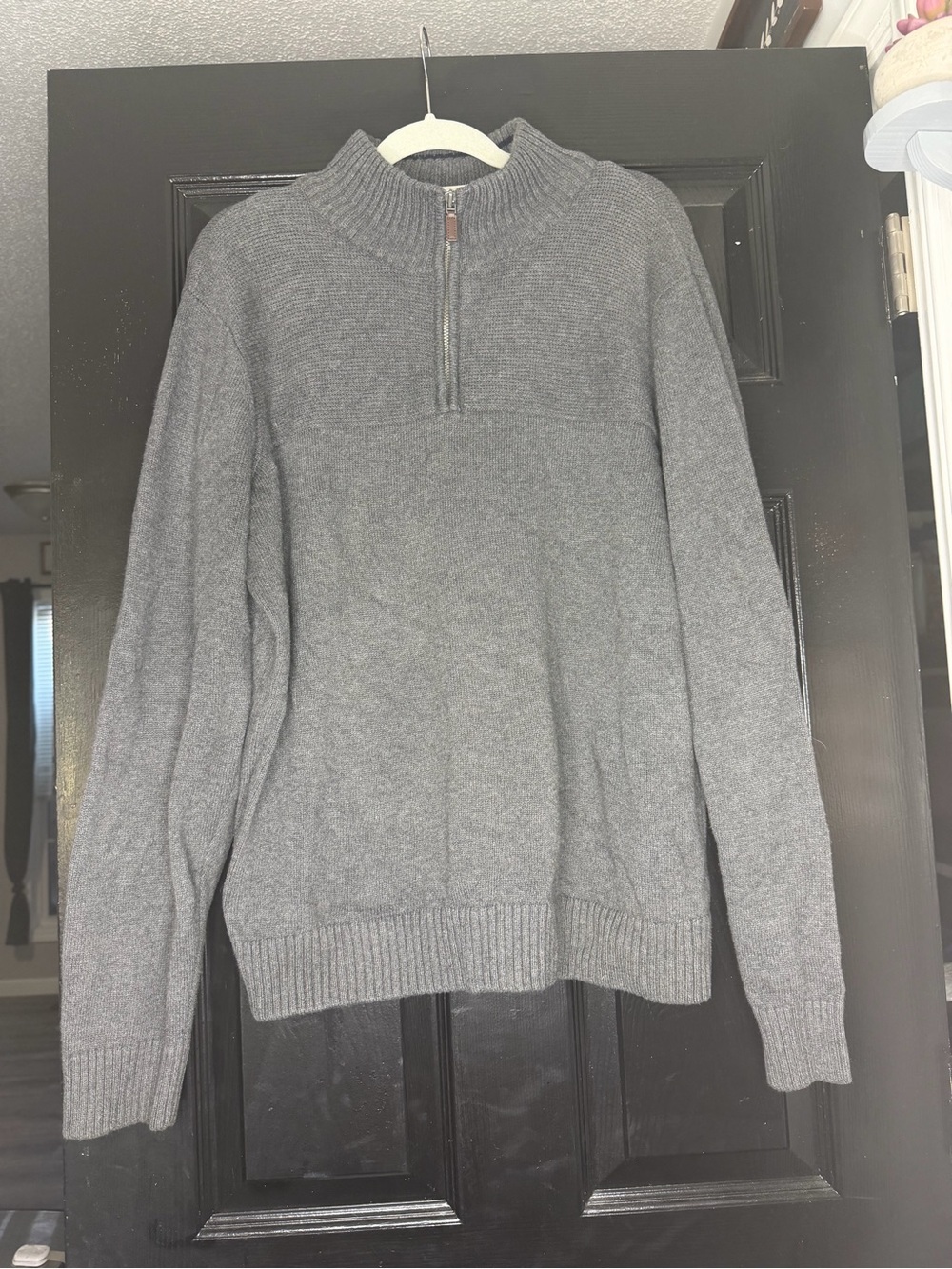 Dockers Men's Gray Quarter-Zip Knit Sweater